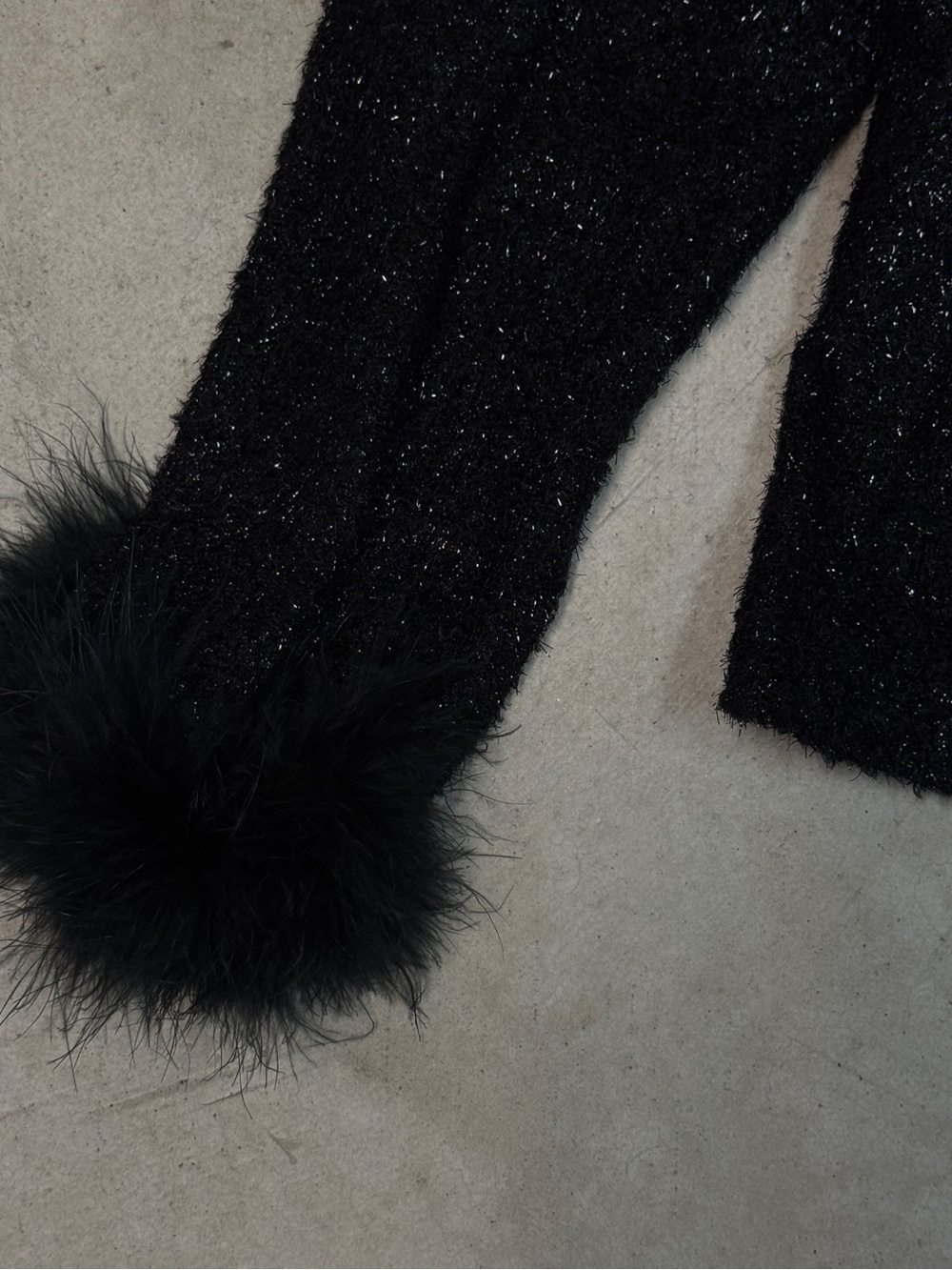 Anna USA Glitter Zip Jacket with Marabou Fur Trim - Picture 3 of 6